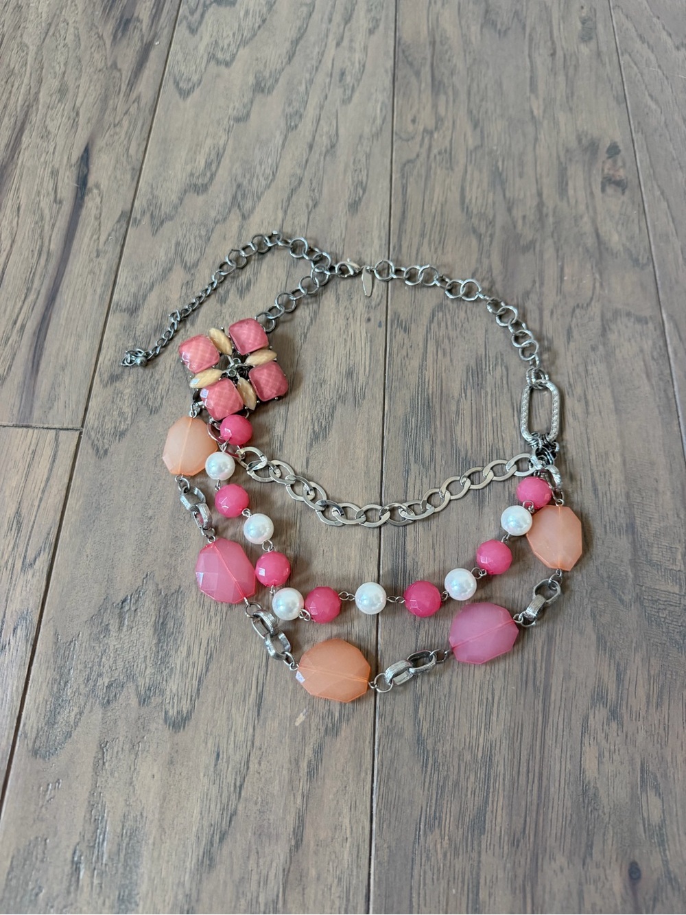 Y2K Pink & Peach Beaded Necklace